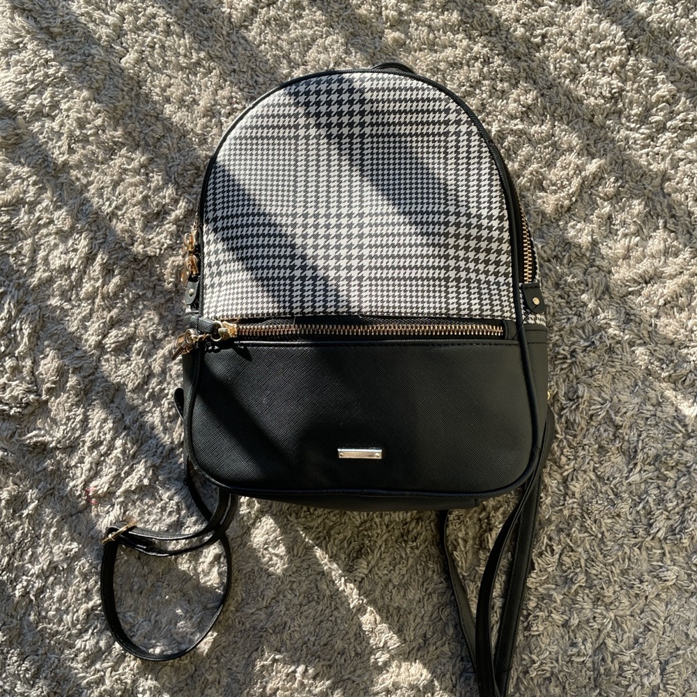 Black and white mini backpack